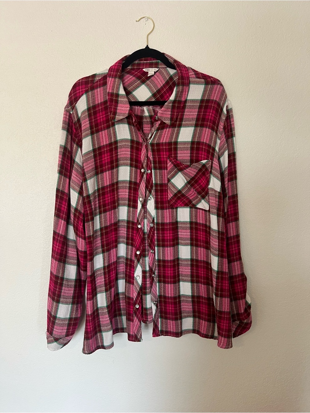 Plaid Button-Up Shirt for Women